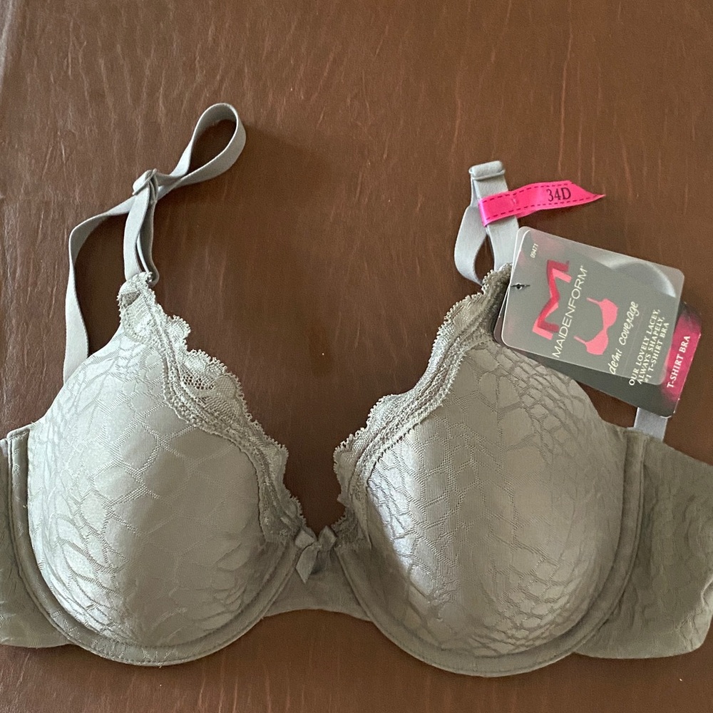 Maidenform Gray Lace Bra 34 D